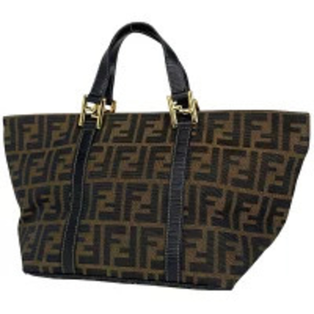 Fendi Zucca handbag tote bag canvas brown